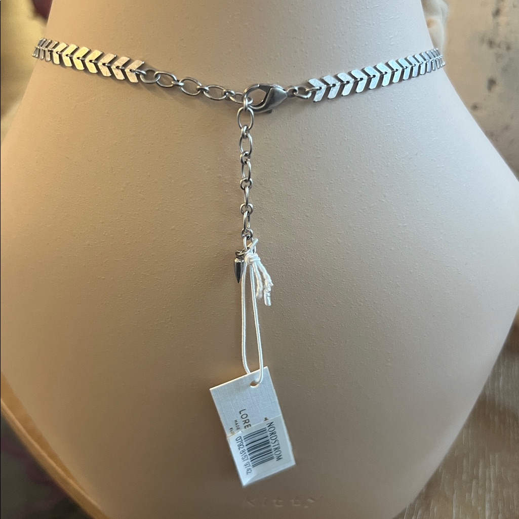 Loren Hope Silver Tone Necklace With Crystal Pendant New — image 2 of 6